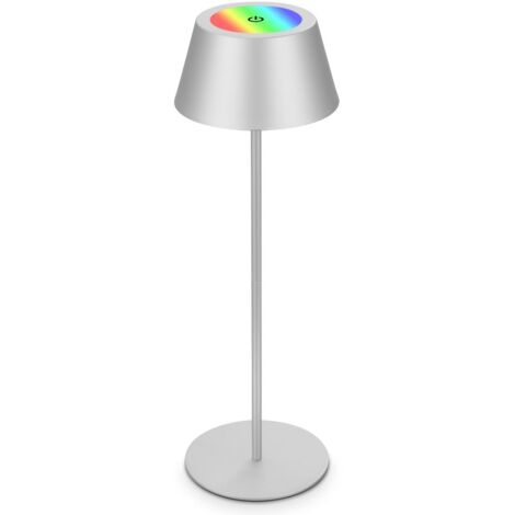 Lampada LED Da Tavolo Portatile Liberty, Ricaricabile USB-C, Bianca, H35 Cm, 3W 240lm, Impermeabile IP54, Dimmerabile Soft Touch, Per Interni/Esterni