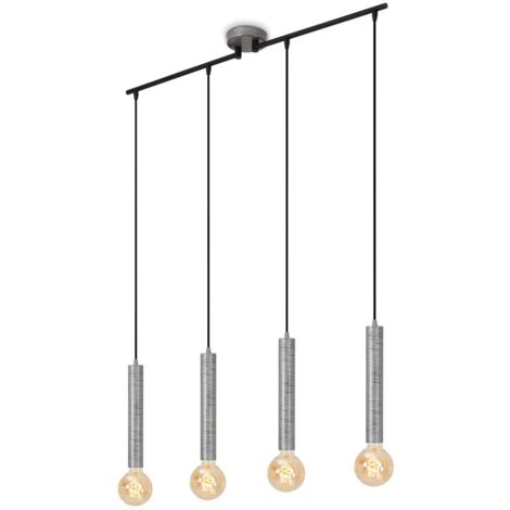 Briloner Leuchten LONGA - Lampade a sospensione - 4031044 - Silver Crafted - 4 luci - Attacco E27 max. 60 Watt - 85 x 10 x 110 cm (1/5)