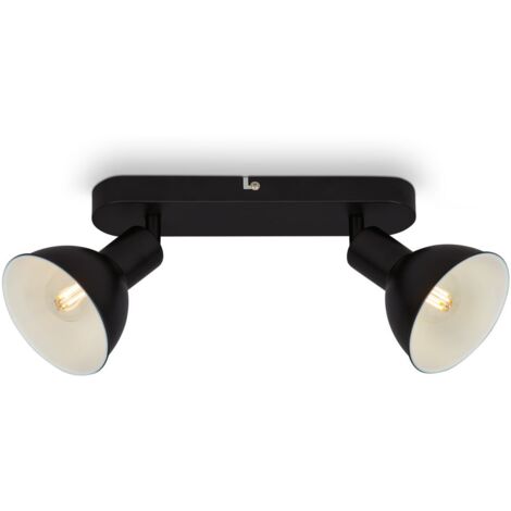 Plafoneira Spot vintage orientabile e inclinabile 2xE14 25W nero Briloner (1/5)
