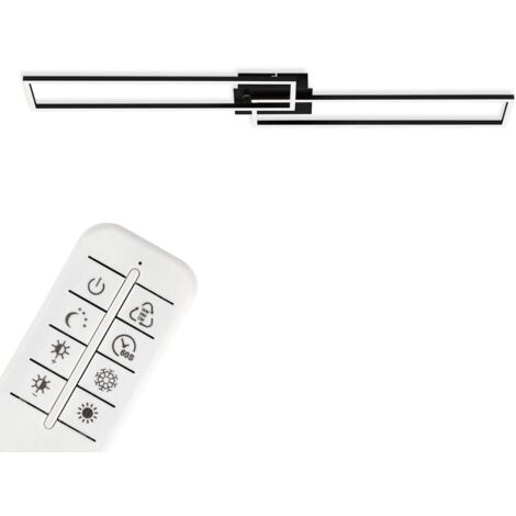 BRILONER FRAME Lampada da soffitto a LED, telecomando, dimmerabile, controllo della temperatura del colore CCT, orientabile, nero, 110 x 24,8 x 7,8 cm (1/5)
