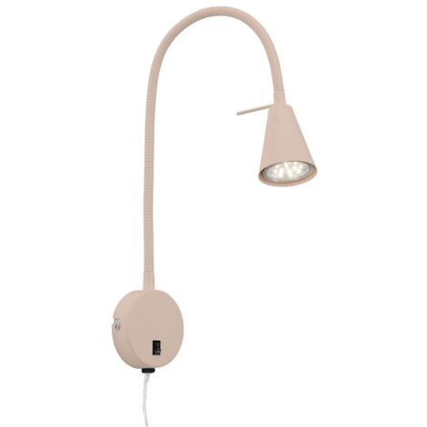 Briloner TUSA Lampada parete senza fili, orientabile, braccio flessibile, luce bianca calda, beige, Ø8 x 45 cm