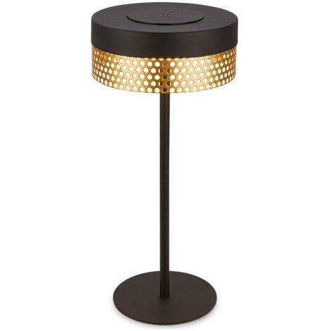 Briloner - Mini lampada da tavolo senza fili, IP44, touch, lampada da comodino, lampada scrivania, lampada LED, lampada LED ricaricabile, lampada da lettura, lampada touch, 8x20 cm (DxH), marrrone
