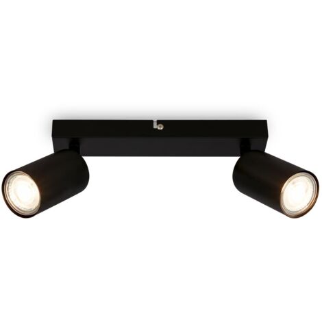 Faretto da soffitto Briloner, orientabile, On/Off tramite interruttore a parete, nero