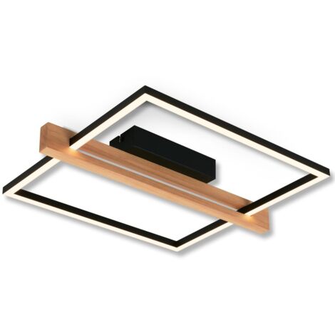 Briloner Moldura LED soffitto, dimmerabile, funzione memoria, legno nero (1/5)