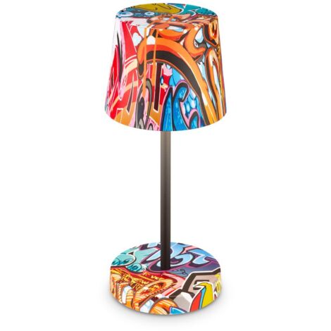 Briloner Boja LED lampada da tavolo a batteria IP44, dimmerabile, touch, motivo graffiti