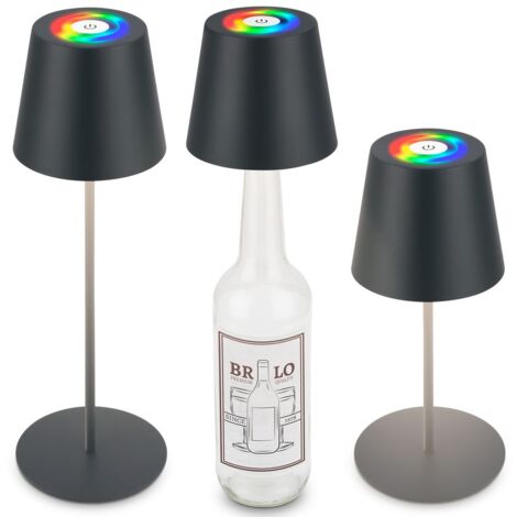 Briloner Calida 3 in 1 RGBW Lampada da tavolo ricaricabile IP44, dimmerabile, touch, antracite