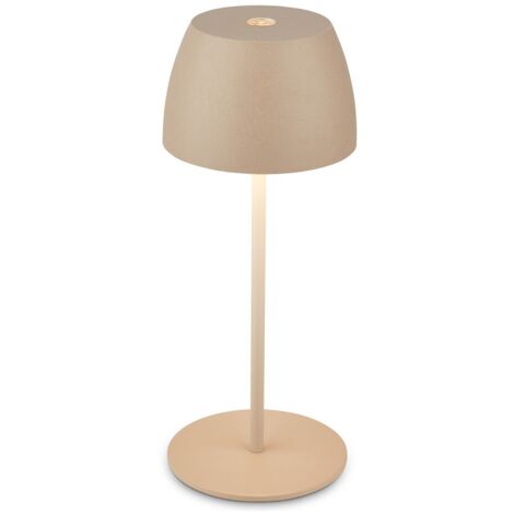 Briloner Serina Mini LED lampada da tavolo a batteria IP44, dimmerabile, touch, beige