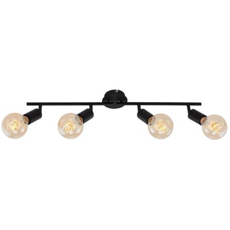 Lampada da soffitto faretto da soffitto orientabile girevole 4xE27 60W nero metallo Briloner (1/5)