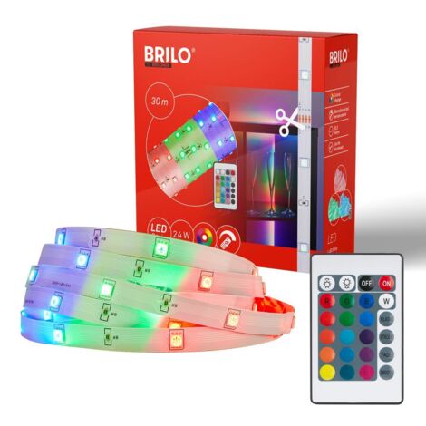 Striscia Led Ecoline Plastica Bianco 30Mt Led Integrato 6W Da 3000 A 6500K 30Mt