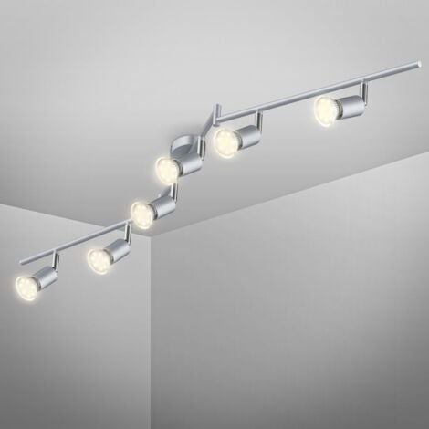 B.K.Licht Faretti LED da soffitto orientabili, include 6 lampadine GU10 da  3W, luce calda 3000K