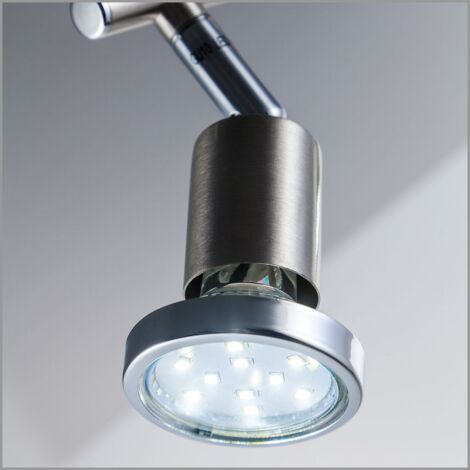 Faretti LED da soffitto orientabili, 2 luci, include lampadine GU10 da 3W, luce  calda 3000K, plafoniera