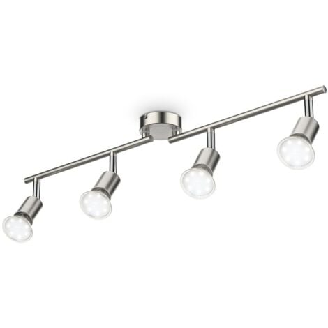 B.K. faretto LED da soffitto orientabile, include lampadina GU10 da 3W  250Lm, luce calda, lampada a