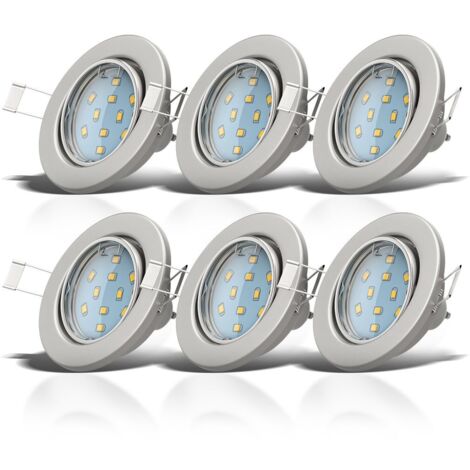 Faretti LED ad incasso orientabili, include lampadine GU10 da 3W, diametro foro 68mm, faretti da soffitto e per l'illuminazione da interno, corpo metallo color 230V IP23