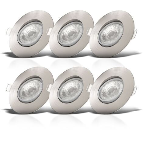B.K.Licht Faretti LED da incasso ultrapiatti orientabili, LED integrati  4,9W, foro Ø68mm, luce calda