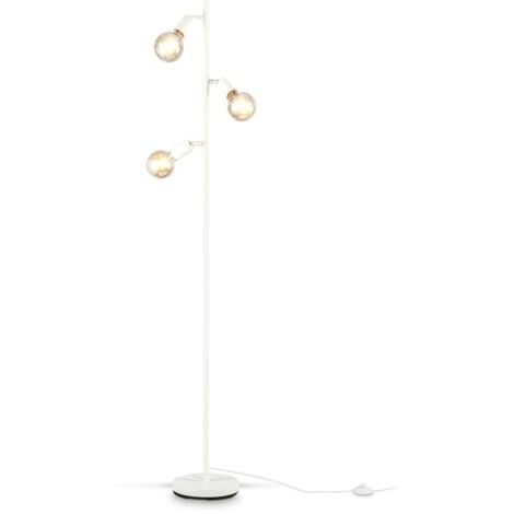 B.K.Licht Lampada da terra retro, piantana con portalampada orientabili,  adatta per 3 lampadine E27 non