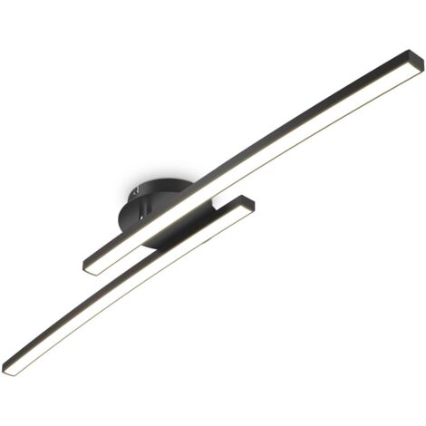 B.K.Licht Plafoniera LED, luce calda 3000K, LED integrati 1100Lm, 12W, 1 braccio ruotabile, lunga 57.5cm, Lampada da soffitto per entrata, lampadario nero IP20