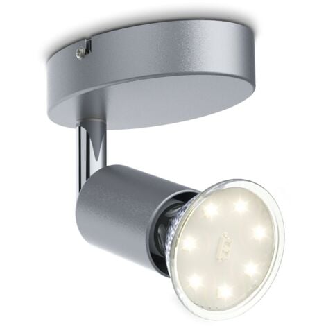 B.K. faretto LED da soffitto orientabile, include lampadina GU10 da 3W  250Lm, luce calda, lampada a