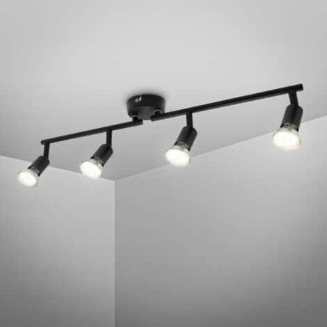 Plafoniera LED, nero opaco, 4xLED/GU10/2,9W