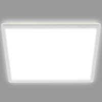 B.K.Licht Plafoniera LED dimmerabile su 3 livelli, 18W 2400Lm, Luce bianca neutra 4000K, Ultrapiatta, Illuminazione indiretta, Pannello LED, Funzione memoria, Lampada da soffitto quadrata lato 293mm
