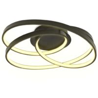 B.K.Licht Plafoniera LED ad anelli, 35W, luce calda 3000K, 4600Lm, lampada da soffitto LED per soggiorno o camera da letto, nero