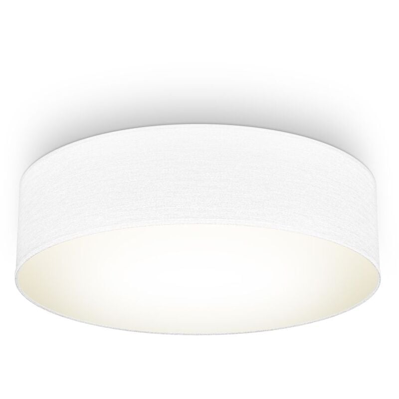 B.K.Licht I lámpara de techo I lámpara de techo de tela I lámpara de techo I lámpara de oficina I pantalla textil I E27 I 2-flame I Ø38cm I blanco I sin bombilla