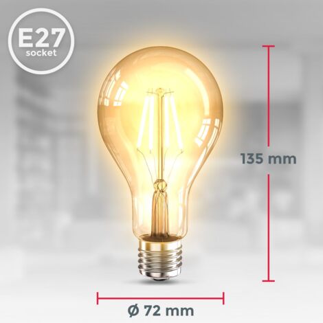 B.K.Licht Set di 3 ST64 Edison Vintage Bulb I E27 4W 2700K 380lm I