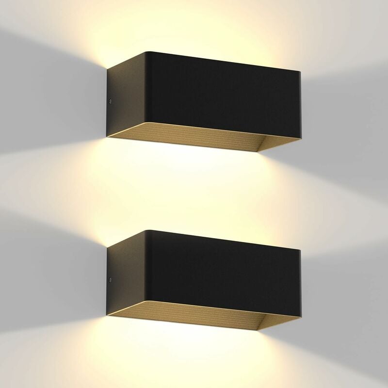 ZMH LED Wandleuchte Innen Wandlampe Schwarz - Modern 5W Flurlampe