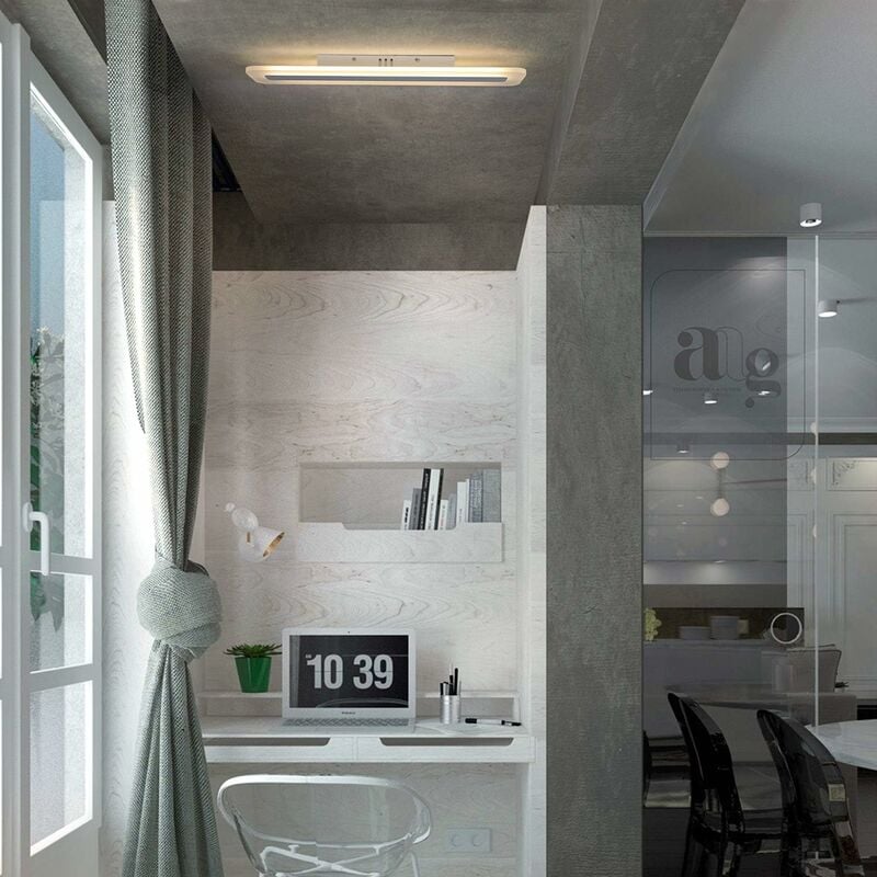 ZMH LED Deckenleuchte Panel dimmbar mit Fernbedienung weiße Bürolampe aus  Metall und Acryl moderne Wohnzimmerlampe flache Deckenlampe geeignet auch  für Flur Schlafzimmer Küche Balkon 60CM - 23W