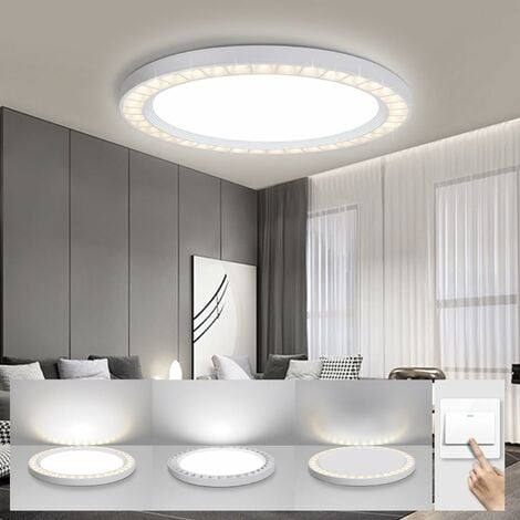 ZMH LED Deckenleuchte rund Deckenlampe – Modern LED Lampe Flach 3000K/6500K  2 Farbtemperatur IP44 Deckenbeleuchtung für Badezimmer Schlafzimmer  Wohnzimmer Küche Balkon, Ultra DünnWeiß 24W