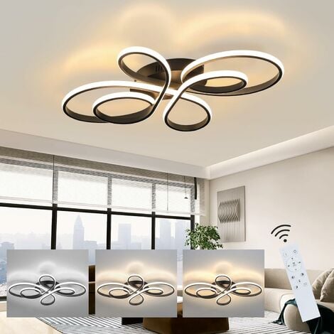 ZMH Deckenlampe LED Deckenleuchte Dimmbar - Wohnzimmerlampe Groß  Schlafzimmerlampe Schlafzimmer mit Fernbedienung Design Deckenbeleuchtung  für Esszimmer Büro