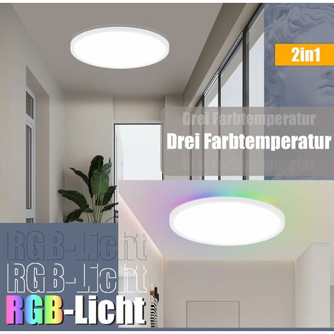 ZMH Deckenlampe LED Deckenleuchte Schlafzimmer - Schlafzimmerlampe Flach  27cm Küchenlampe Schwarz Dimmbar mit Fernbedienung Bad Deckenbeleuchtung  Eckig Badlampe IP44 15W für Küche Flur Badezimmer : : Beleuchtung