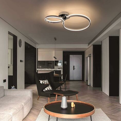 ZMH Deckenleuchte LED Deckenlampe Wohnzimmer Schwarze Küchenlampe mit 3  Ringe 3000K Warmweiße Licht für Schlafzimmer Flur 36W Innen Beleuchtung  Modern Design Deckenbeleuchtung [Energieklasse A++]
