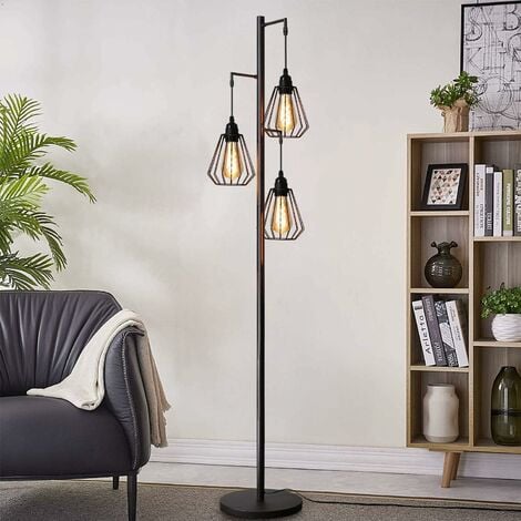 LED Retro Stehlampe Stehleuchte Standleuchte Lampe Wohnzimmer mit Glühbirne