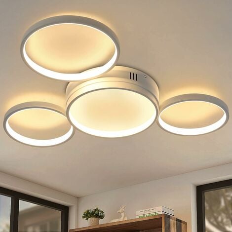 Design LED Decken Lampe Leuchte rund ALU Metall Beleuchtung Flur Diele Büro weiß 