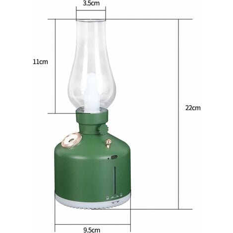 ZMH Luftbefeuchter Wohnung Air Humidifier LED Tischlampe Kabellos mit  Diffusor Ultra Leise Duftlampe Schlafzimmer 260ml Wassertank