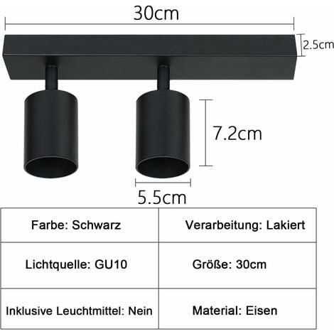 Modern Deckenlampe Deckenleuchte Deckenspots Industrial GU10 ZMH für LED Flurlampe 350°Schwenkbar Deckenstrahler: Spots Wandstrahler