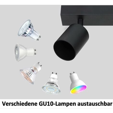 ZMH LED Deckenleuchte Deckenstrahler: GU10 Deckenlampe Spots 350°Schwenkbar  Deckenspots Modern Flurlampe Industrial Wandstrahler für