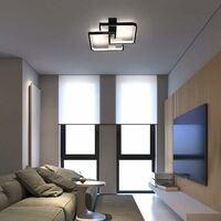 ZMH Deckenlampe LED 35W Schwarze Wohnzimmerlampe dimmbar mit Fernbedienung Modern Design Schlafzimmerlampe Esstischlampe Buerolampe Flurlampe [Energieklasse A++]-schwarz - schwarz