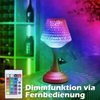 ZMH Nachttischlampe Touch Dimmbar Tischlampe Kabellos LED Tischleuchte mit Akku Aufladbar Nachttischleuchte RGB Farbwechsel Nachtlicht Tragbar Stimmungslicht fuer Schlafzimmer Bar Restaurant Cafe [Energieklasse A++]