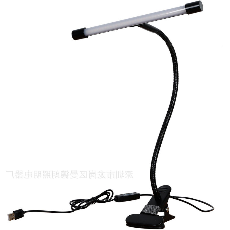 Lampe de Bureau LED USB avec 3 Modes de Couleur et 10 Luminosité col de cygne Flexible à 360 ° Lampe de Lecture 5W avec Fonction Mémoire Lampe à Pince BZBRLZ Noir