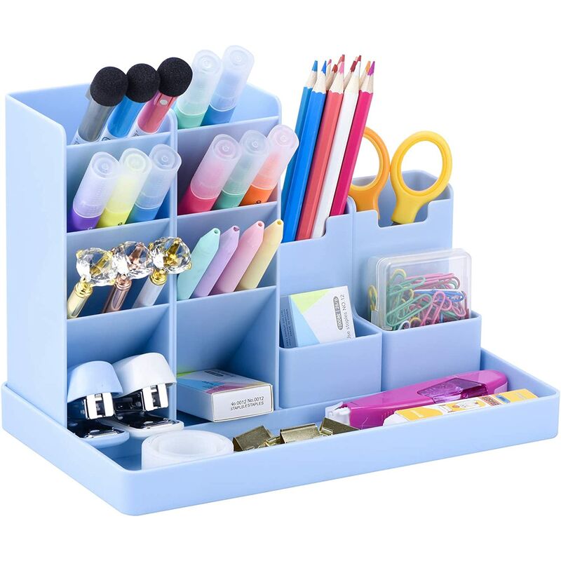 4 couleurs 4 pièces rangement bureau enfant pour le bureau Fabriqué en matériau PP ménagers grande capacité Hwtcjx Pot à crayons robuste et durable rangement crayon lécole 16 grilles 
