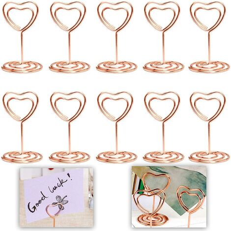 10pcs Titulaires de Cartes de Table Forme de Coeur Photo Lieu Note Clip Table de Support dimage Porte-cartes pour Rassemblements Fête Mariage 