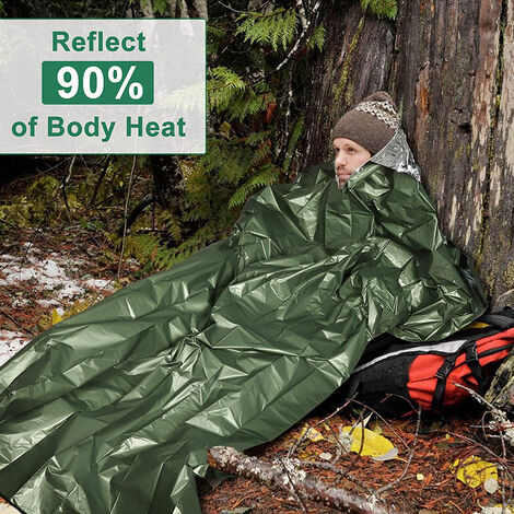 Urgence Sac De Couchage Thermal Imperméable Pour Outdoor Survival Camping Randonnée FA 