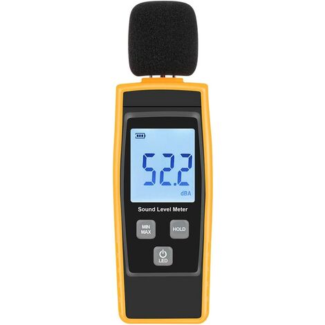 Testeur de mesure du bruit avec enregistreur de données et alarme Compteur de niveau sonore 30~130 db avec écran LCD de 9,6 à suspendre au mur noir 