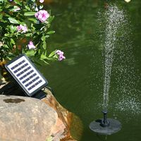 Pompe de fontaine solaire avec éclairage LED, Kit de pompe à eau submersible à panneau solaire flottant 1.5W, batterie de secours, pour bassin de jardin de bain d'oiseaux