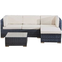 4 seats outdoor sofa rattan garden furniture set - Ocean grey - CANNES - Ocean grey