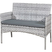 4 seats outdoor sofa rattan garden furniture set - Grey - CASSIS - Grey