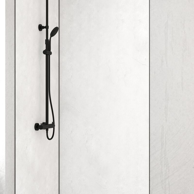 Lote de 2 paneles de pared para ducha efecto madera de aluminio 2