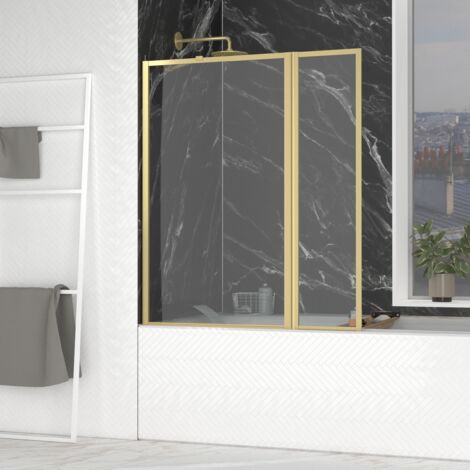 Mampara 2 hojas 70+30x130cm - Acabo Oro Cepillado - GOLDY CONTOURING SCREEN