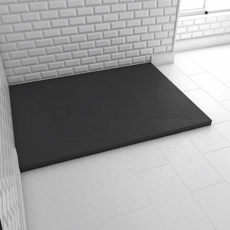 Plato de ducha SMC - Acabado piedra negra - 90x120 cm